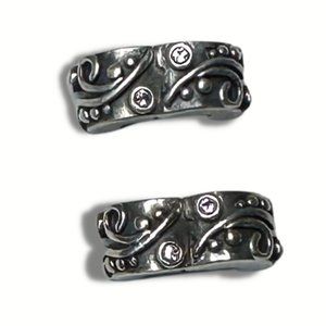 TWO Pandora Sterling Silver Pandora Pink Tendril Clip Charm